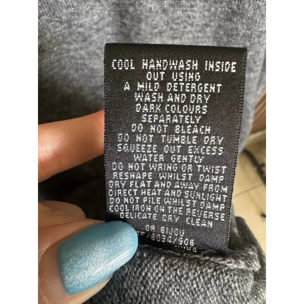 Reiss NWT Bijou Roll Neck Sweater Jumper Wool Loose Fit Charcoal Gray Size Large